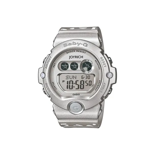 CASIO Малыш G Коллекция Кварцевый механизм Смольный ремешок Часы Женские Серебристый циферблат