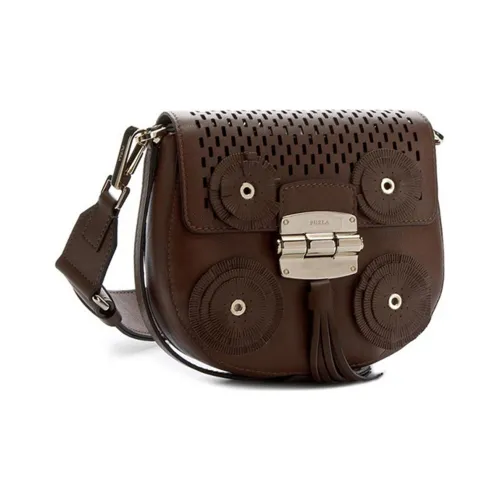 Furla Club 2 Телячья кожа Сумка через плечо Женская Темно-коричневая