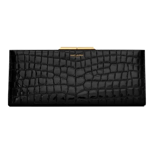 SAINT LAURENT Сумка через плечо из коровьей кожи клатч женский черный