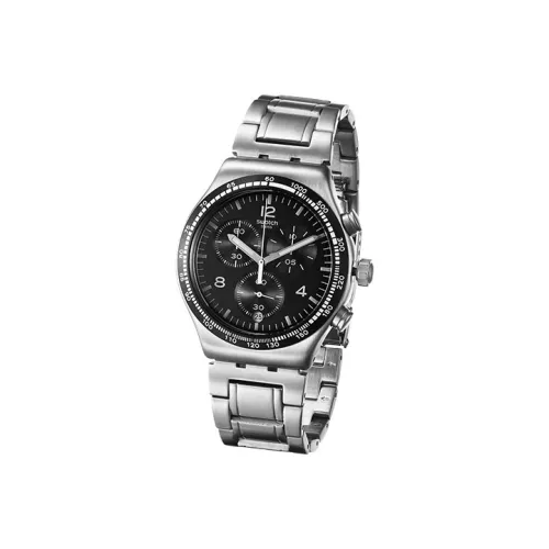 SWATCH Irony Collection Кварцевый механизм Мужские часы Циферблат 43 мм Черный корпус Нержавеющая сталь Ремешок