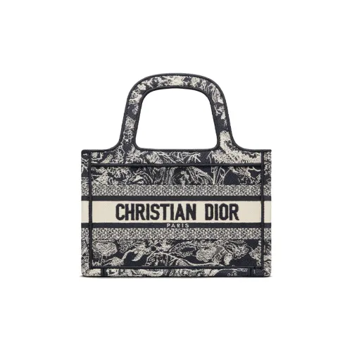 DIOR BookTote Вышивка Тоут Сумка Сумка для покупок Сумка Мини Женская Синяя Бежевая