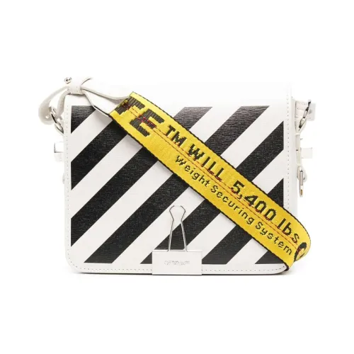 Off Белый Кожа Металл Clips Сумка Сумка через плечо Женская