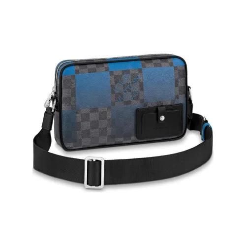 LOUIS VUITTON Alpha Damier Кожа Курьерская сумка Рюкзак Стандартный Мужской Градиент Синий