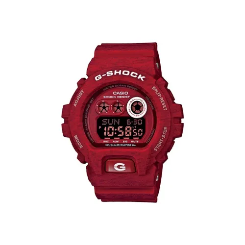 CASIO G Shock Кварцевый механизм Смольный ремешок Часы Мужские Красный циферблат часов