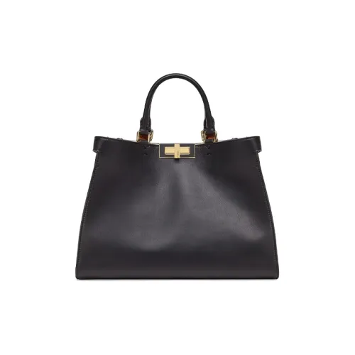 FENDI PeekabooX Tote Коллекция Сумка из кожи Tote Сумка для покупок Сумка через плечо Сумка Маленькая Женская Черная