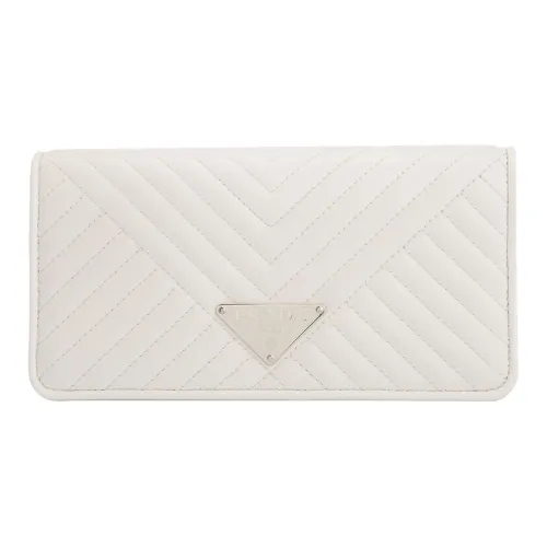 PRADA Клатч из овечьей кожи белый для женщин