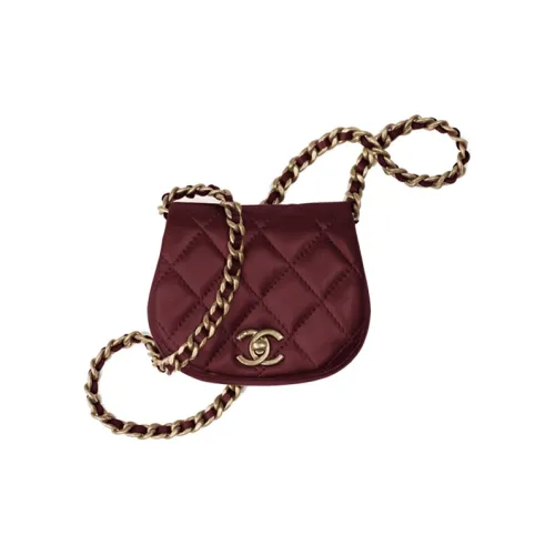 CHANEL Телячья кожа Сумка через плечо Женская Бордовый