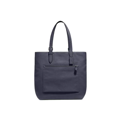 COACH Graham Кожа Ноутбук Сумка Сумка через плечо Большая Мужская Синий Серый