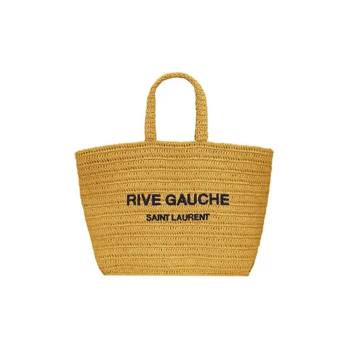 SAINT LAURENT Raffia Natural Woven Tote Bag Bag Women's Wheat Black SAINT LAURENT Рафия Естественный Вязаный Тот Сумка Женская Пшеница Черный
