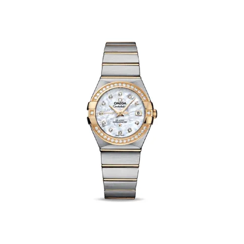 OMEGA Автоматический Механический Movement Женские Часы 27 мм Жемчужная Раковина Цвет