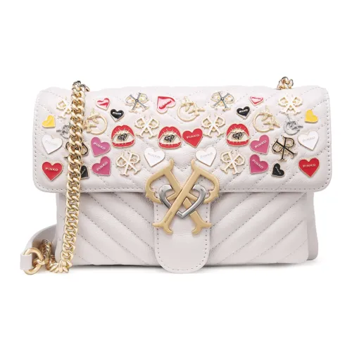 PINKO Корова Кожа Bird Сумка Swallow Сумка Курьерская Сумка Сумка через плечо Сумка на плечо Женская Серый Белый