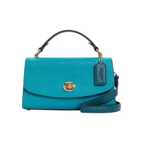 COACH Tilly Кожа Сумка Сумка через плечо Сумка через плечо Маленькая Женская Синяя