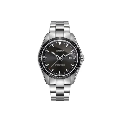 RADO Glam Slam Collection Кварцевый механизм Мужские часы Циферблат 44,9 мм Черный корпус из нержавеющей стали