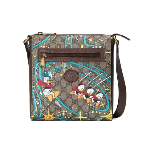 GUCCI Canvas с кожаными вставками портативная сумка через плечо унисекс цвет эбеновое дерево