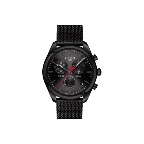 TISSOT PR100 Collection Кварцевый механизм Мужские часы Часы 41 мм Черный циферблат T101,417.33,051.00