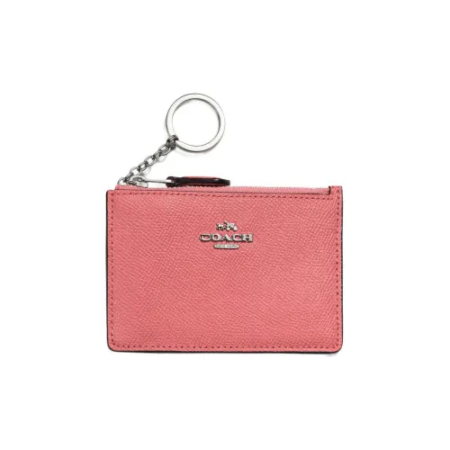 COACH Skinny Id Case Кожаный держатель для карт Женский Телесный Розовый