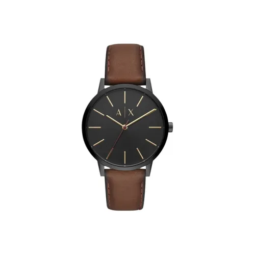 ARMANI EXCHANGE Наручные часы Кварцевый механизм Кожаный ремешок Черный циферблат Мужские часы AX2706