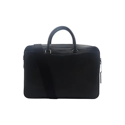 COACH Beckett ПВХ Кожа Через плечо Одно плечо Сумка Большая Мужская Черная