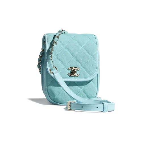 CHANEL Деним Сумка через плечо Стандартная Женская Флуоресцентный Синий