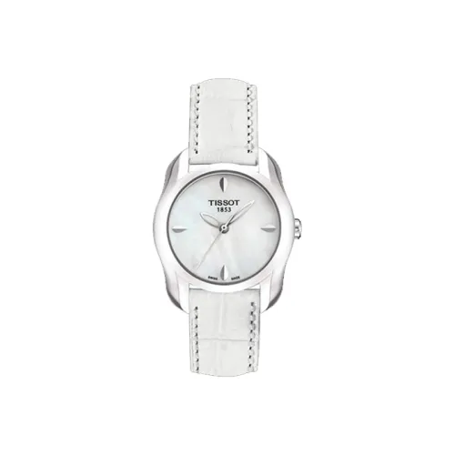 TISSOT Fashion Collection Кварцевый механизм Женские часы 26 мм Белый циферблат Корпус из нержавеющей стали Кожаный ремешок