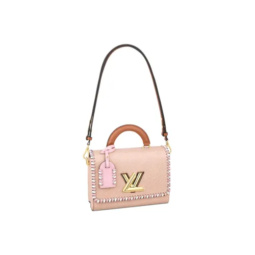 LOUIS VUITTON Twist Корова Кожа Сумка Сумка через плечо Сумка через плечо Средняя Женская Розовая Белая