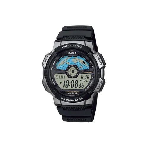 CASIO YOUTH Collection Циферблат с цифровым дисплеем Кварцевый механизм Смольный ремешок Часы Мужские Черный циферблат