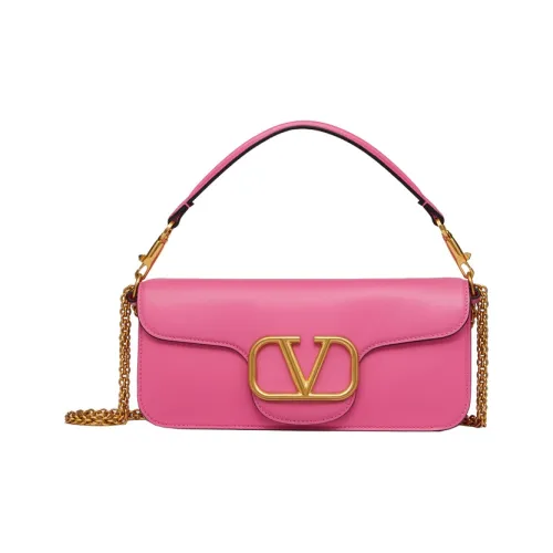 Valentino Locò Телячья кожа Сумка-багет Сумка через плечо Сумка Маленькая Женская Розовая