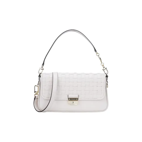 MICHAEL KORS Bradshaw Коровья кожа Baguette Сумка на плечо Сумка Маленькая Женская Белая