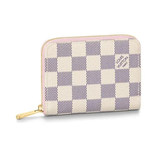 LOUIS VUITTON Zippy Canvas Leather Wallet Women's Ecru