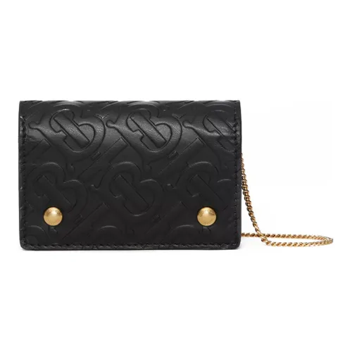 Burberry Кожа Держатель для карт Женские Черный