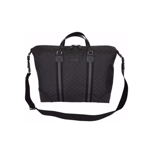 GUCCI Нейлон с кожаными вставками дорожная сумка портативная сумка через плечо мужская черная