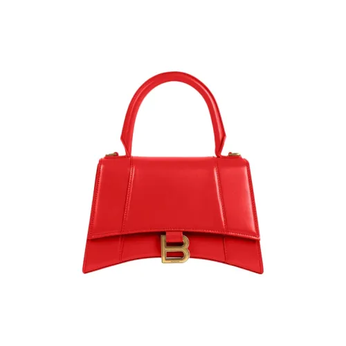 Balenciaga HOURGLASS Корова Кожа Сумка Hourglass Ручная Сумка Сумка через плечо Маленькая Женская Красная