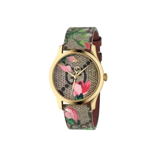 GUCCI G Timeless Collection Наручные часы Кварцевый механизм Холст Ремешок Циферблат Кофейный Унисекс