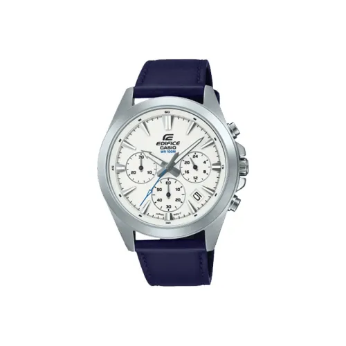 CASIO EDIFICE Collection Кварцевый механизм натуральная кожа ремешок часы для мужчин белый циферблат EFV 630L 7
