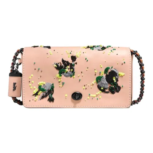 COACH Dinky Сумка через плечо из коровьей кожи маленькая женская нежно-розовая