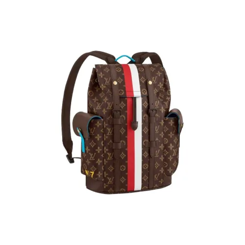 LOUIS VUITTON CHRISTOPHER Salutes Virgil Покрытый холст Рюкзак Мужской Коричневый