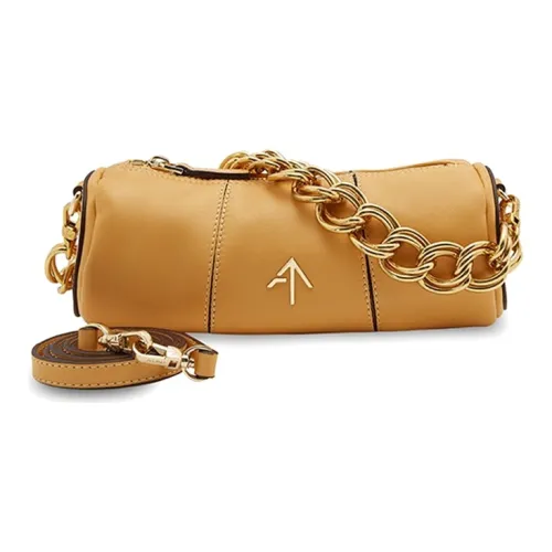 Manu Atelier Цилиндр Коровья кожа Цилиндрическая сумка Стрелка Сумка Сумка Сумка через плечо Сумка через плечо Женская Лимон