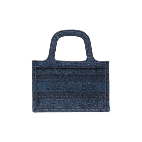 DIOR BookTote Canvas Tote Bag Tote Bag Shopping Bag Mini Women's Blue