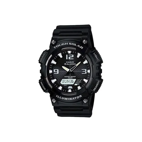 CASIO Standard Series Солнечный Кварцевый Механизм Резиновый Ремешок Часы Мужские Черный Циферблат