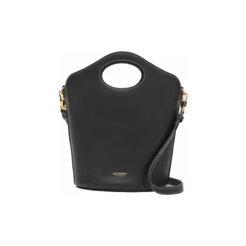 Burberry Карманная сумка Холст коровья кожа Сумка Маленькая Женская Черная