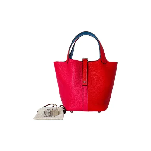 HERMES Picotin Lock TC Кожа Корзинка-сумка Сумка Женские MEXICAN Розовый+S3 Сердце Красный+0F FLORIDA Синий