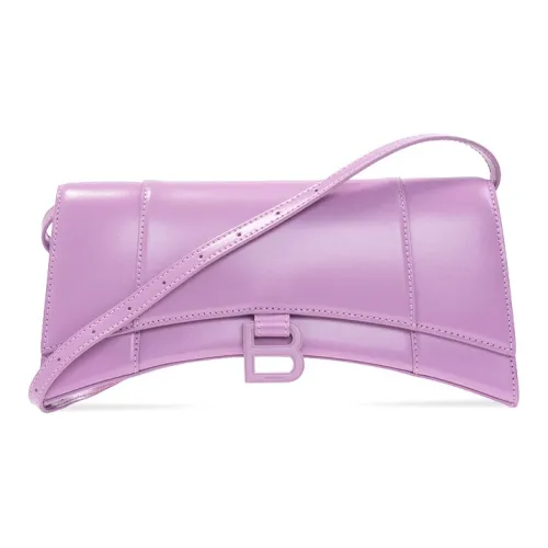 Balenciaga HOURGLASS Телячья кожа Сумка через плечо Женская Фиолетовая