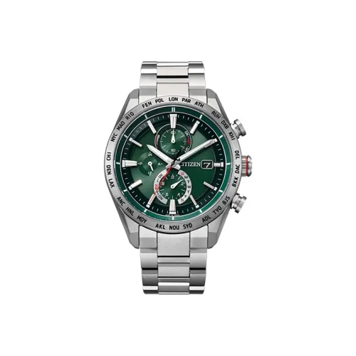 CITIZEN Светильник Кварцевый механизм Унисекс Часы серии Attesa 42 мм*10,8 мм Зеленый