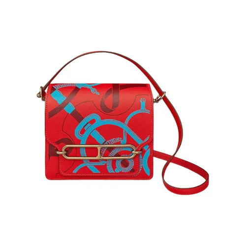 HERMES Roulis Swift Телячья кожа Сумка через плечо Мини Женские Сердце Красный Frida Синий Hermès Красный