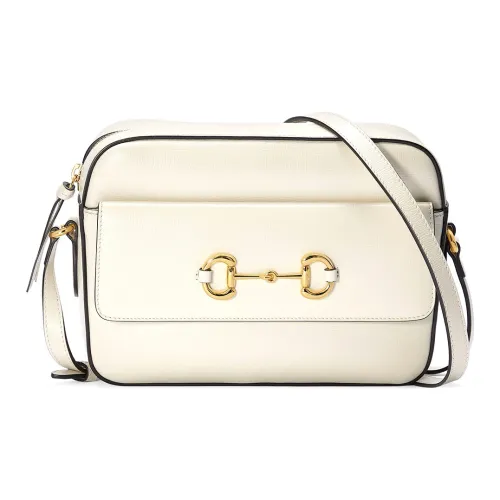 GUCCI Horsebit 1955 Кожа Camera Сумка Сумка через плечо Сумка на плечо Женская Белая