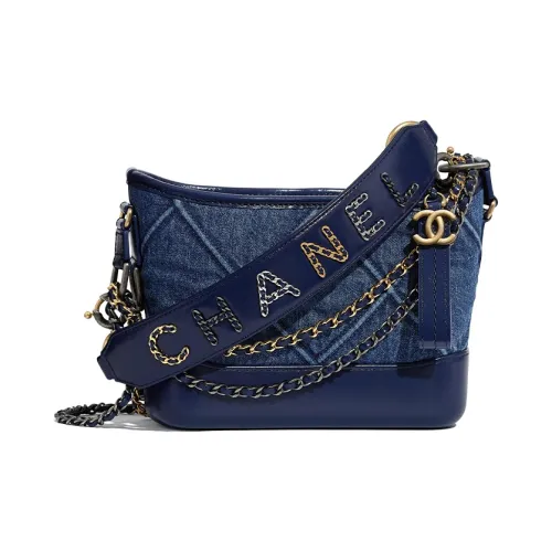 CHANEL Gabrielle Холст с кожей Рюкзак Сумка Сумка через плечо Сумка через плечо Маленькая Женская Темно-синяя
