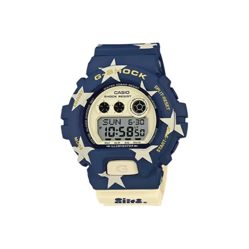 CASIO Кварцевый механизм Мужские Цифровые Коллекция THREE Глаза Часы 57,5мм*53,9мм Белый