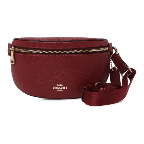 COACH Bethany Кожа Поясные Сумки Маленькие Женские Бордовый