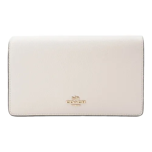 COACH Foldover Коровья кожа Сумка Сумка через плечо Женская Белая