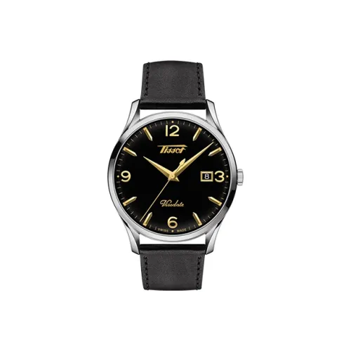 TISSOT Uitenda Series Кварцевый механизм Мужские часы Часы 40 мм Черный циферблат Корпус из нержавеющей стали Кожаный ремешок